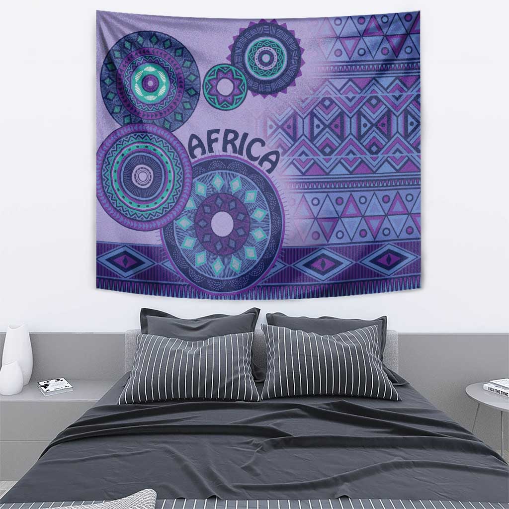 Africa Tribal Traditional Pattern Tapestry Purple Motif - Wonder Print Shop