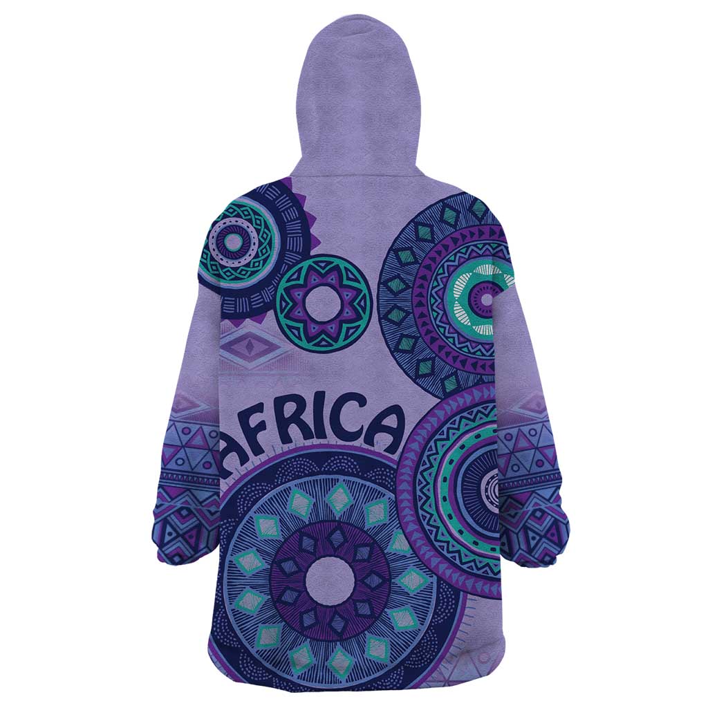 Africa Tribal Traditional Pattern Wearable Blanket Hoodie Purple Motif - Wonder Print Shop