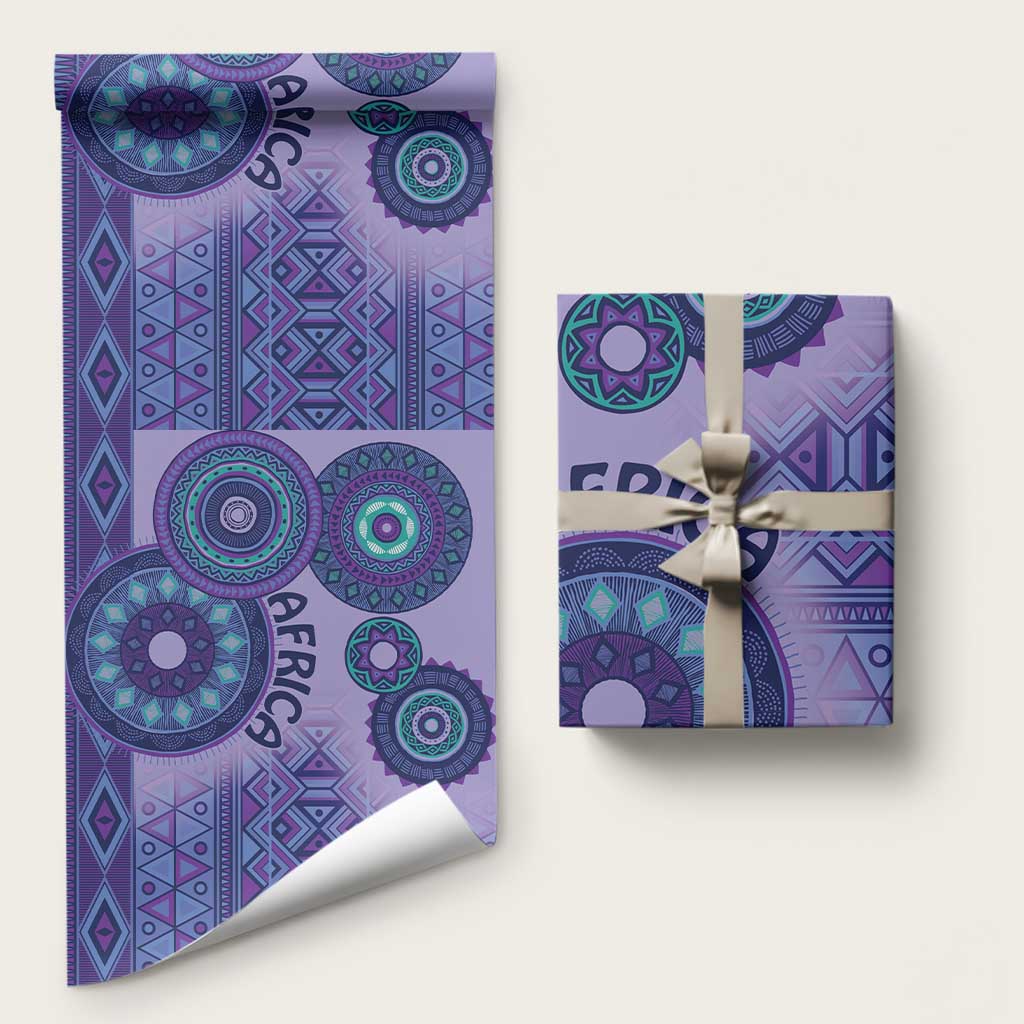 Africa Tribal Traditional Pattern Wrapping Paper Purple Motif - Wonder Print Shop