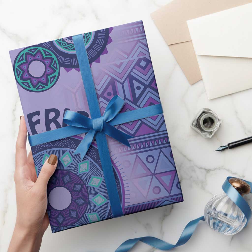 Africa Tribal Traditional Pattern Wrapping Paper Purple Motif - Wonder Print Shop