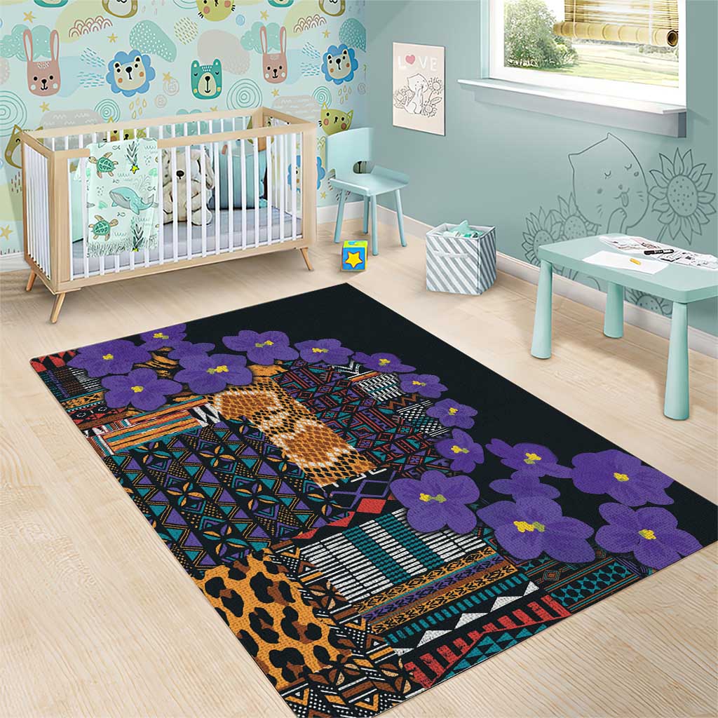 Africa Violets Flowers Area Rug Mix Native Tribal Pattern LT9 - Wonder Print Shop