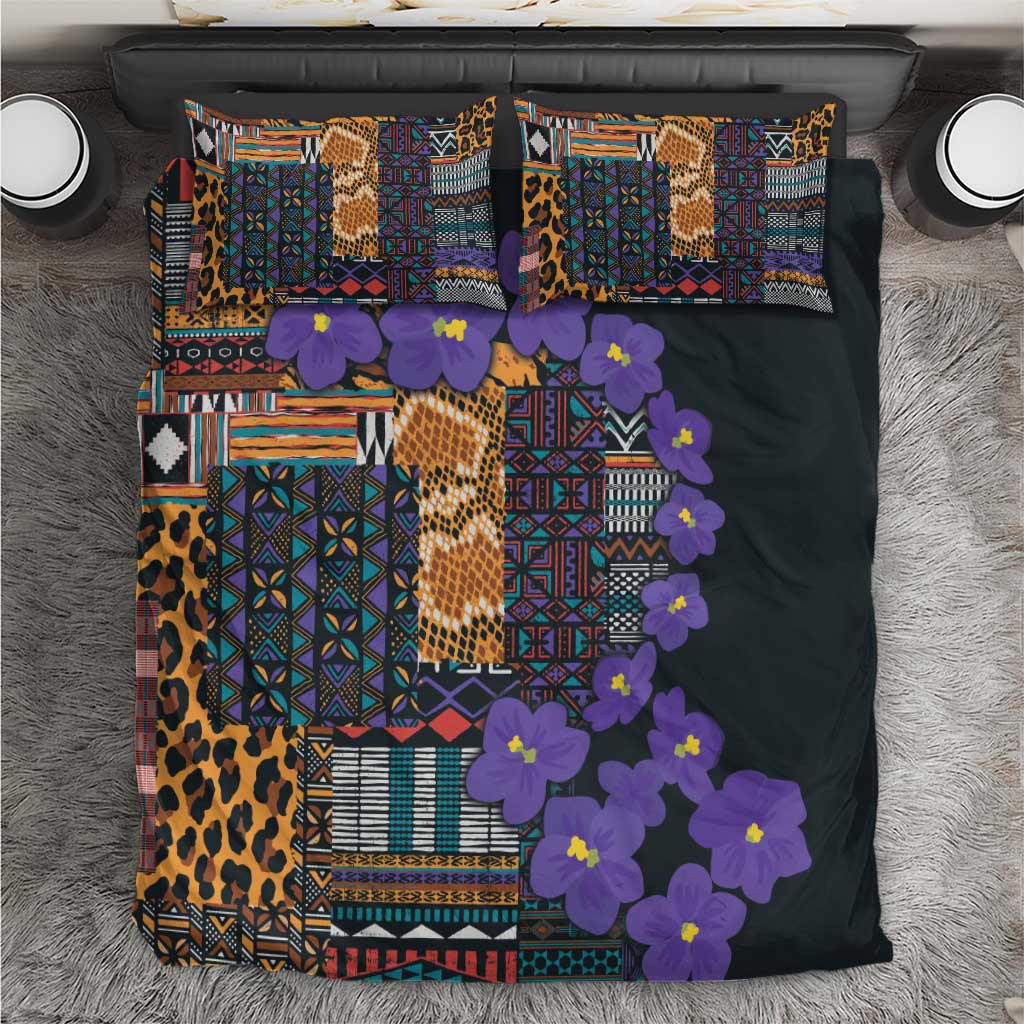 Africa Violets Flowers Bedding Set Mix Native Tribal Pattern LT9 - Wonder Print Shop