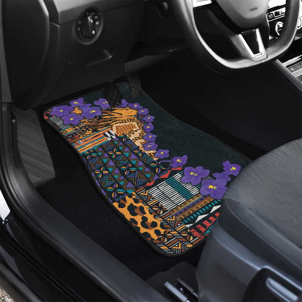 Africa Violets Flowers Car Mats Mix Native Tribal Pattern LT9 - Wonder Print Shop