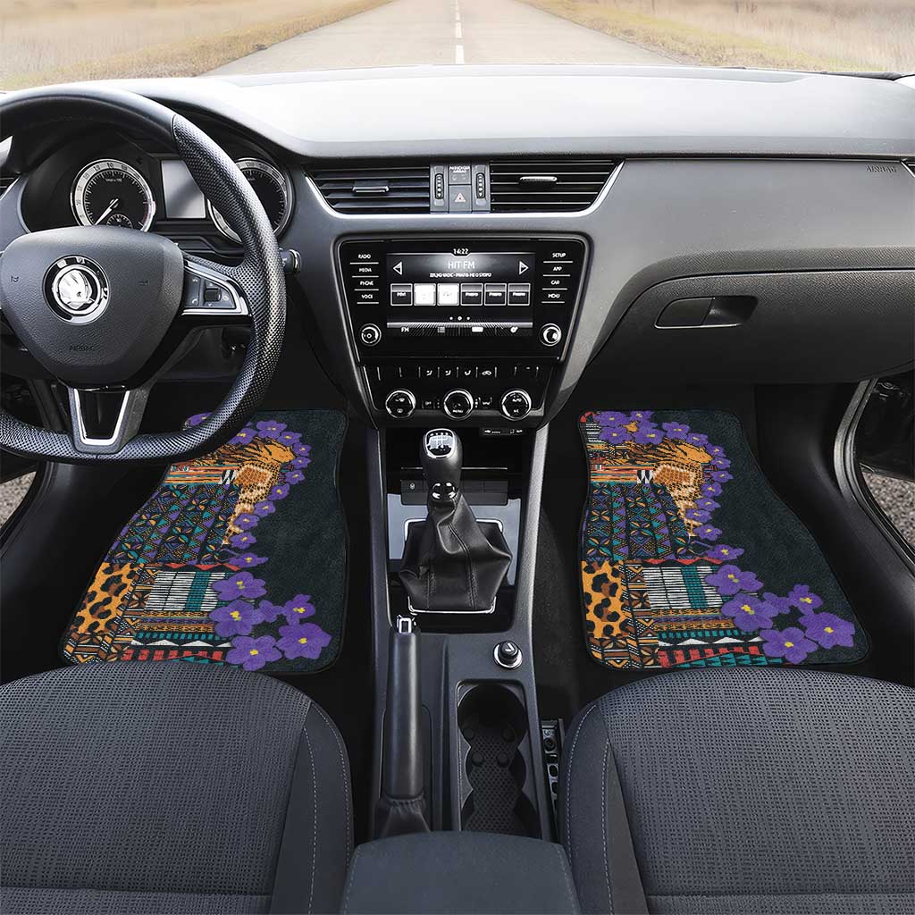 Africa Violets Flowers Car Mats Mix Native Tribal Pattern LT9 - Wonder Print Shop