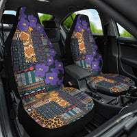Africa Violets Flowers Car Seat Cover Mix Native Tribal Pattern LT9 - Wonder Print Shop
