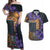 Africa Violets Flowers Couples Matching Off Shoulder Maxi Dress and Hawaiian Shirt Mix Native Tribal Pattern LT9 - Wonder Print Shop