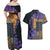 Africa Violets Flowers Couples Matching Off Shoulder Maxi Dress and Hawaiian Shirt Mix Native Tribal Pattern LT9 - Wonder Print Shop