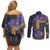 Africa Violets Flowers Couples Matching Off Shoulder Short Dress and Long Sleeve Button Shirt Mix Native Tribal Pattern LT9 - Wonder Print Shop