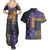 Africa Violets Flowers Couples Matching Summer Maxi Dress and Hawaiian Shirt Mix Native Tribal Pattern LT9 - Wonder Print Shop
