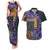 Africa Violets Flowers Couples Matching Tank Maxi Dress and Hawaiian Shirt Mix Native Tribal Pattern LT9 - Wonder Print Shop