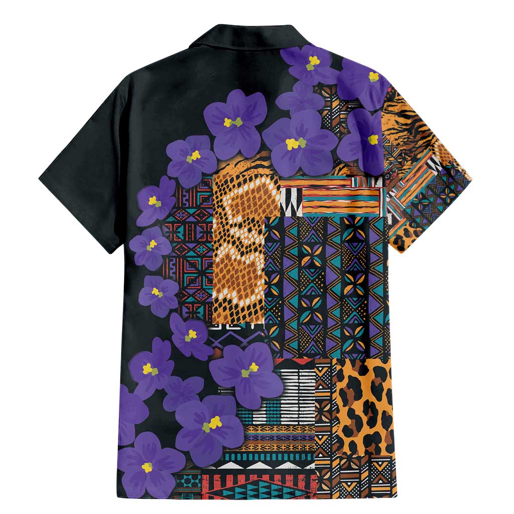 Africa Violets Flowers Family Matching Mermaid Dress and Hawaiian Shirt Mix Native Tribal Pattern LT9 - Wonder Print Shop