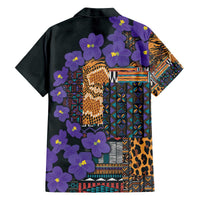 Africa Violets Flowers Family Matching Off The Shoulder Long Sleeve Dress and Hawaiian Shirt Mix Native Tribal Pattern - Wonder Print Shop