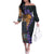 Africa Violets Flowers Family Matching Off The Shoulder Long Sleeve Dress and Hawaiian Shirt Mix Native Tribal Pattern - Wonder Print Shop