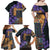 Africa Violets Flowers Family Matching Off Shoulder Maxi Dress and Hawaiian Shirt Mix Native Tribal Pattern LT9 - Wonder Print Shop