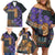 Africa Violets Flowers Family Matching Off Shoulder Short Dress and Hawaiian Shirt Mix Native Tribal Pattern LT9 - Wonder Print Shop