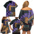 Africa Violets Flowers Family Matching Off Shoulder Short Dress and Hawaiian Shirt Mix Native Tribal Pattern LT9 - Wonder Print Shop