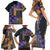 Africa Violets Flowers Family Matching Short Sleeve Bodycon Dress and Hawaiian Shirt Mix Native Tribal Pattern - Wonder Print Shop