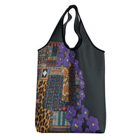 Africa Violets Flowers Grocery Bag Mix Native Tribal Pattern