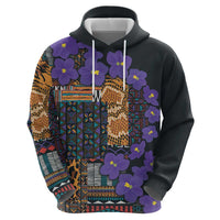 Africa Violets Flowers Hoodie Mix Native Tribal Pattern - Wonder Print Shop
