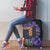 Africa Violets Flowers Luggage Cover Mix Native Tribal Pattern - Wonder Print Shop