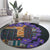 Africa Violets Flowers Round Carpet Mix Native Tribal Pattern