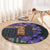 Africa Violets Flowers Round Carpet Mix Native Tribal Pattern