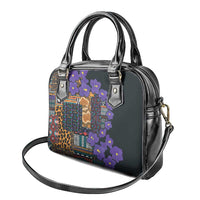 Africa Violets Flowers Shoulder Handbag Mix Native Tribal Pattern