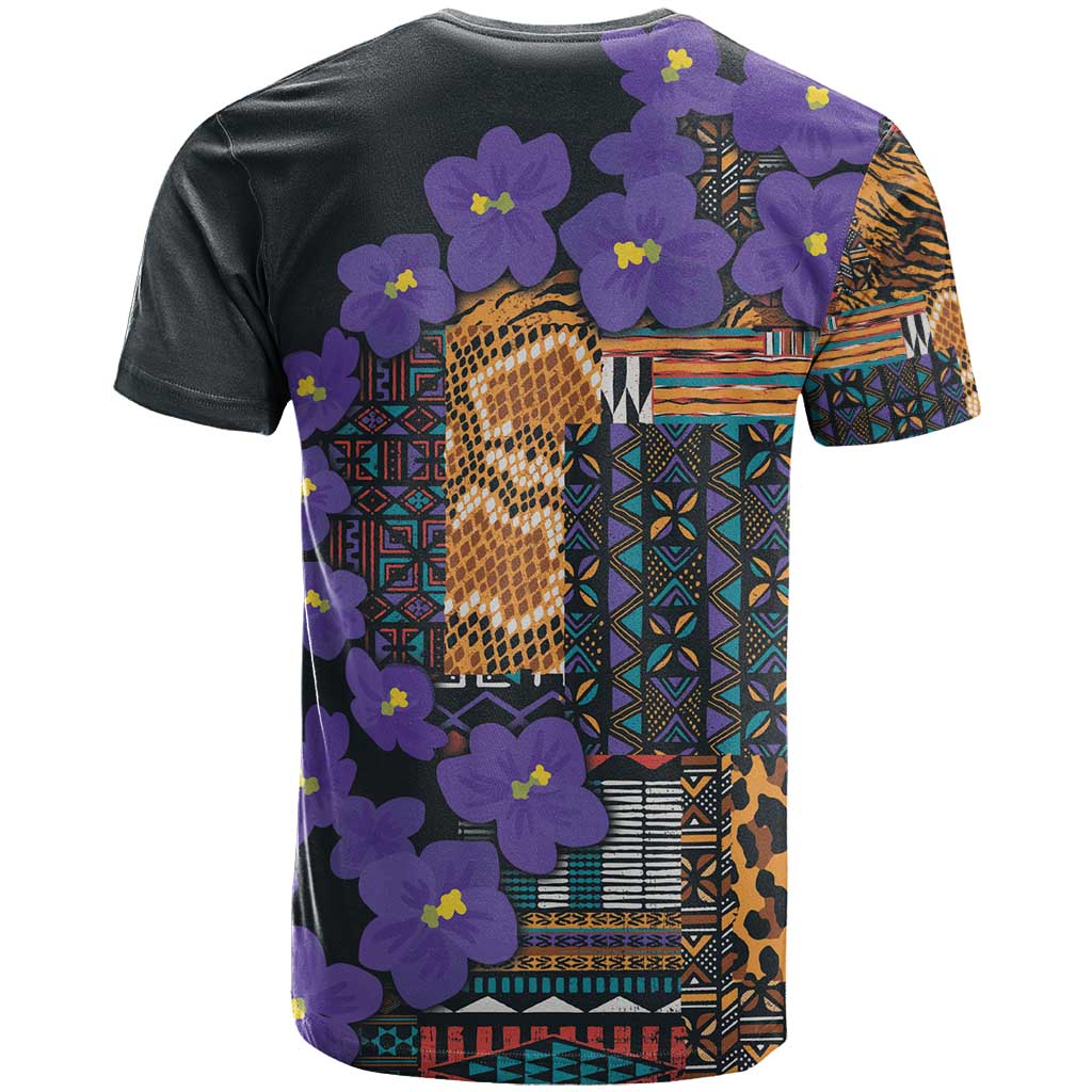 Africa Violets Flowers T Shirt Mix Native Tribal Pattern - Wonder Print Shop