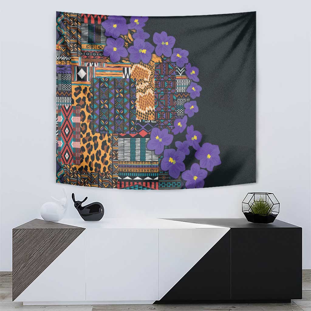 Africa Violets Flowers Tapestry Mix Native Tribal Pattern - Wonder Print Shop