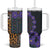 Africa Violets Flowers Tumbler With Handle Mix Native Tribal Pattern - Wonder Print Shop