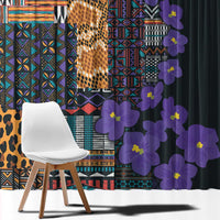 Africa Violets Flowers Window Curtain Mix Native Tribal Pattern - Wonder Print Shop