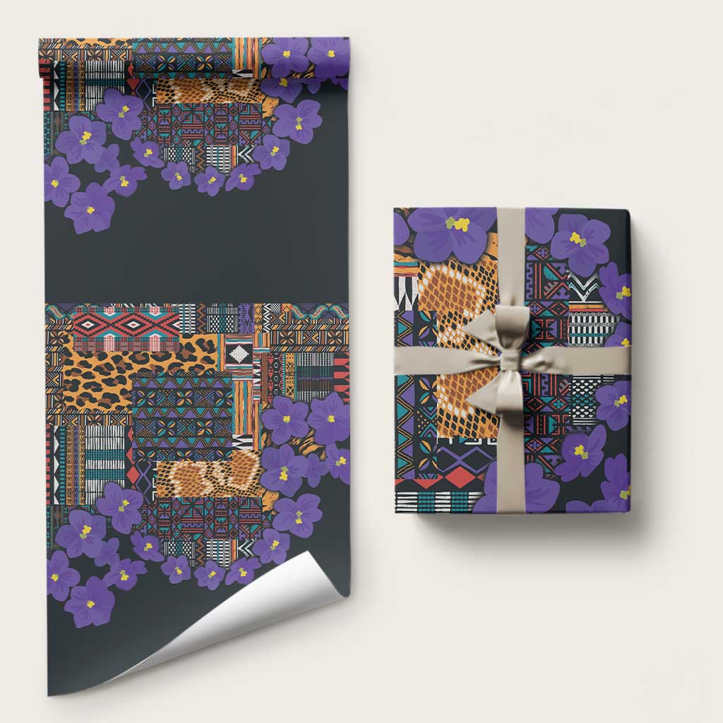 Africa Violets Flowers Wrapping Paper Mix Native Tribal Pattern - Wonder Print Shop