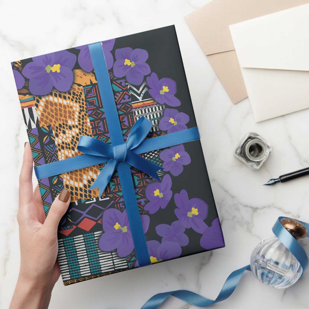 Africa Violets Flowers Wrapping Paper Mix Native Tribal Pattern - Wonder Print Shop