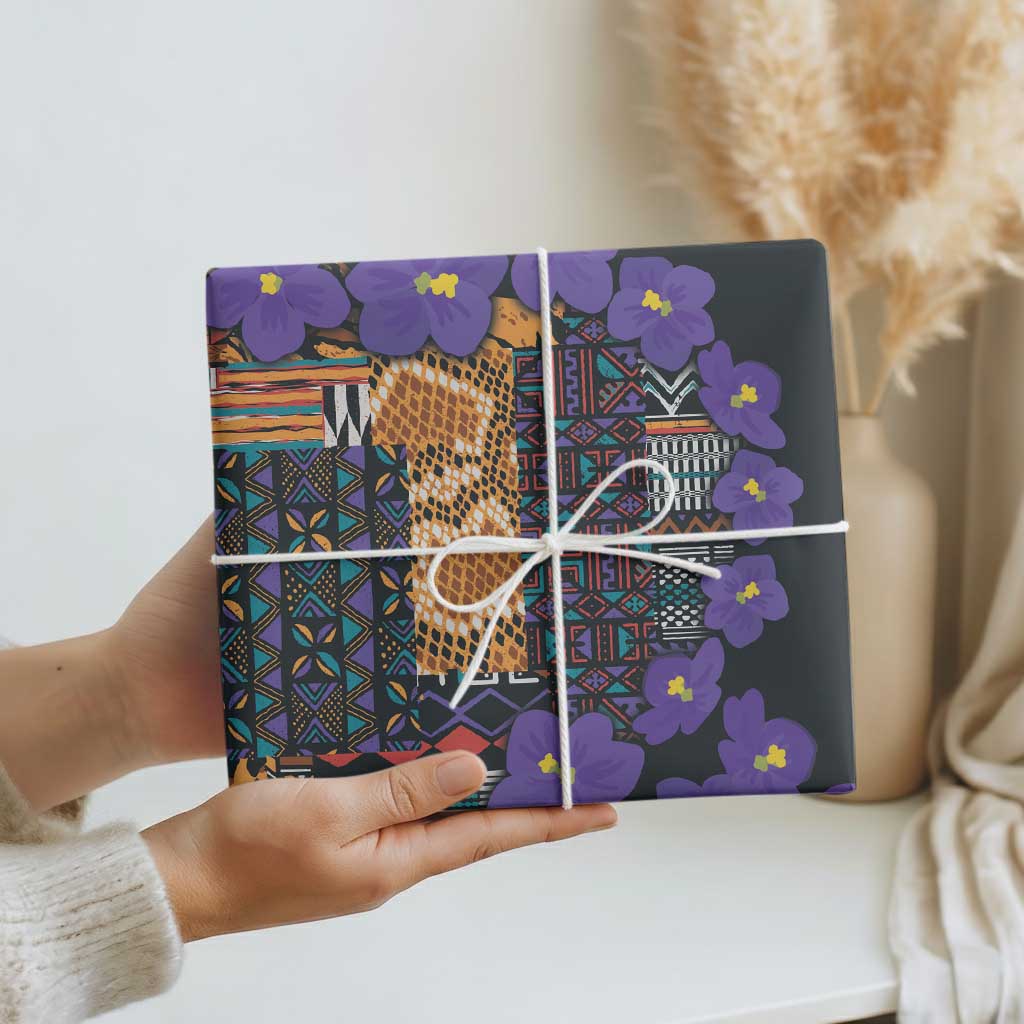 Africa Violets Flowers Wrapping Paper Mix Native Tribal Pattern - Wonder Print Shop