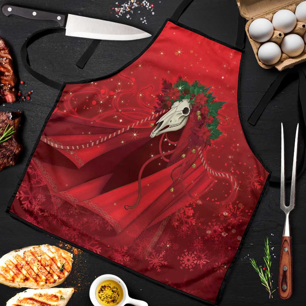 Merry Creepmas Mari Lwyd Apron Folklore Ghost Horse Christmas - Wonder Print Shop