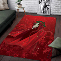 Merry Creepmas Mari Lwyd Area Rug Folklore Ghost Horse Christmas - Wonder Print Shop