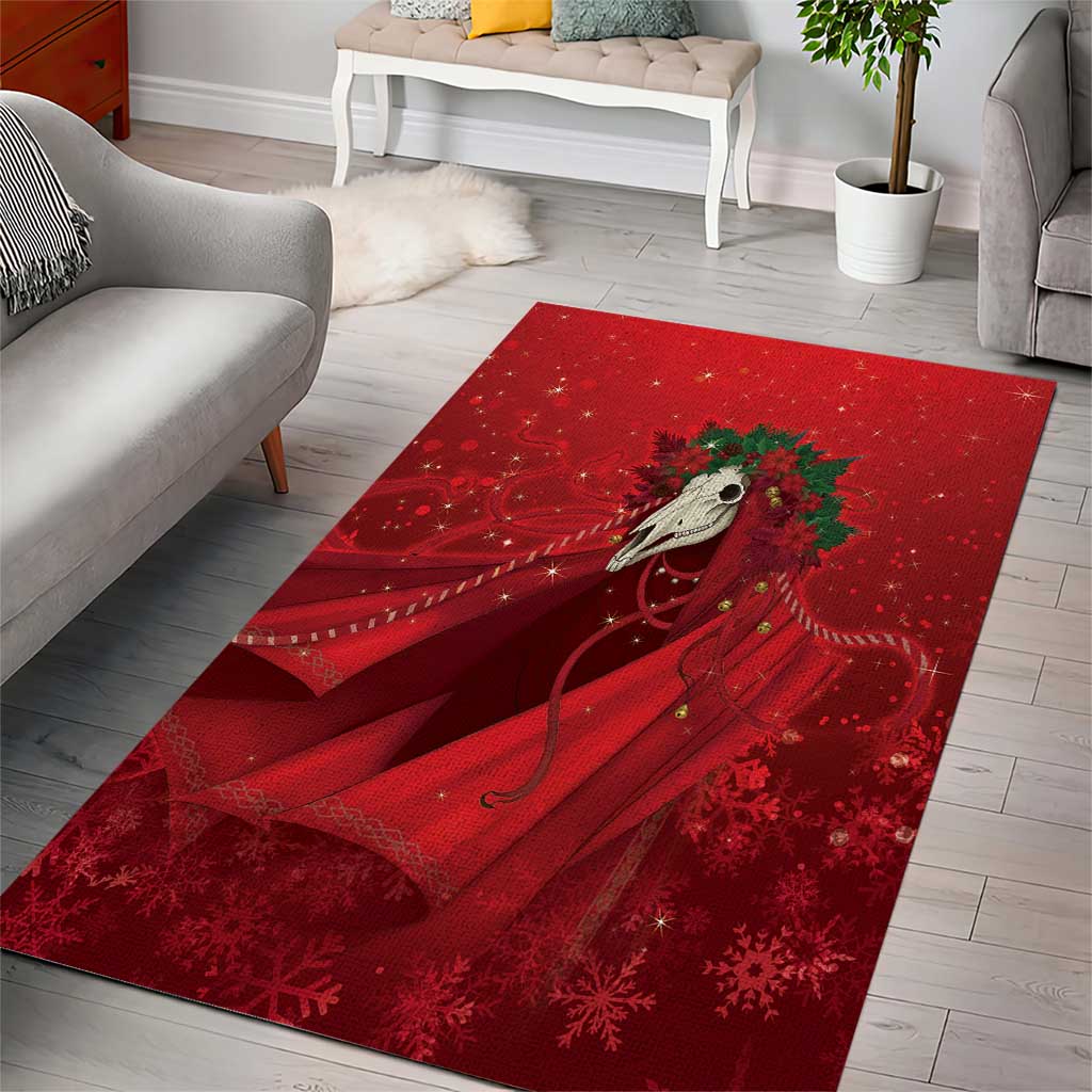 Merry Creepmas Mari Lwyd Area Rug Folklore Ghost Horse Christmas - Wonder Print Shop