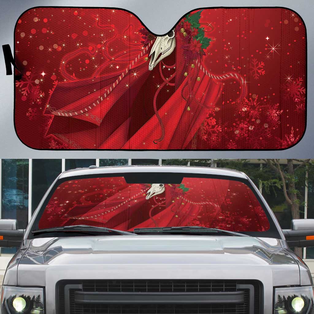 Merry Creepmas Mari Lwyd Auto Sun Shade Folklore Ghost Horse Christmas - Wonder Print Shop