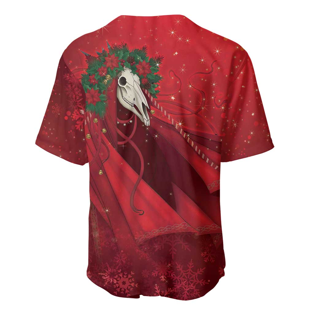 Merry Creepmas Mari Lwyd Baseball Jersey Folklore Ghost Horse Christmas - Wonder Print Shop