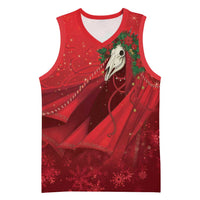 Merry Creepmas Mari Lwyd Basketball Jersey Folklore Ghost Horse Christmas - Wonder Print Shop