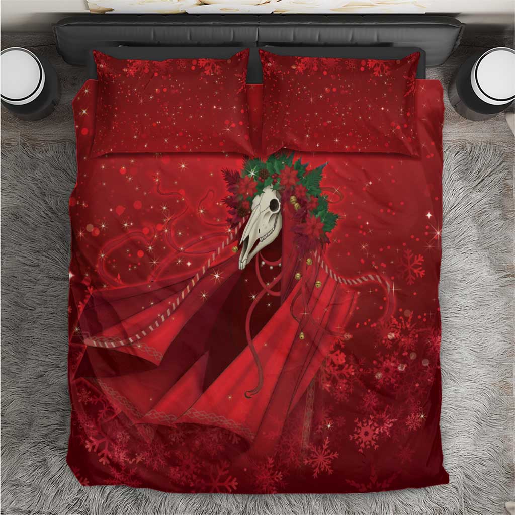 Merry Creepmas Mari Lwyd Bedding Set Folklore Ghost Horse Christmas - Wonder Print Shop