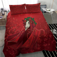 Merry Creepmas Mari Lwyd Bedding Set Folklore Ghost Horse Christmas - Wonder Print Shop