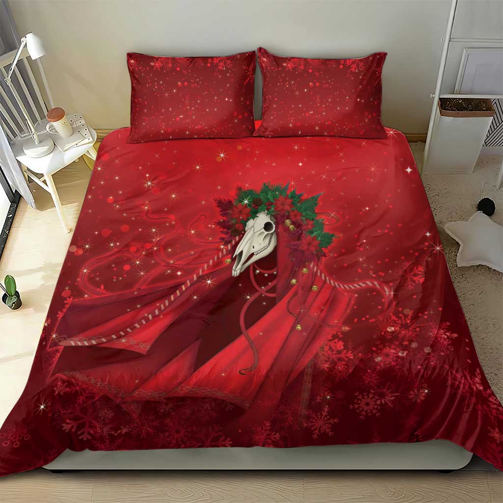 Merry Creepmas Mari Lwyd Bedding Set Folklore Ghost Horse Christmas - Wonder Print Shop