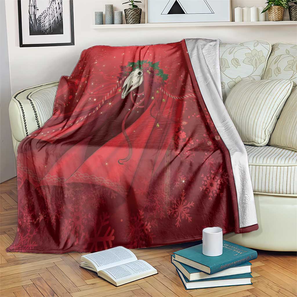 Merry Creepmas Mari Lwyd Blanket Folklore Ghost Horse Christmas - Wonder Print Shop
