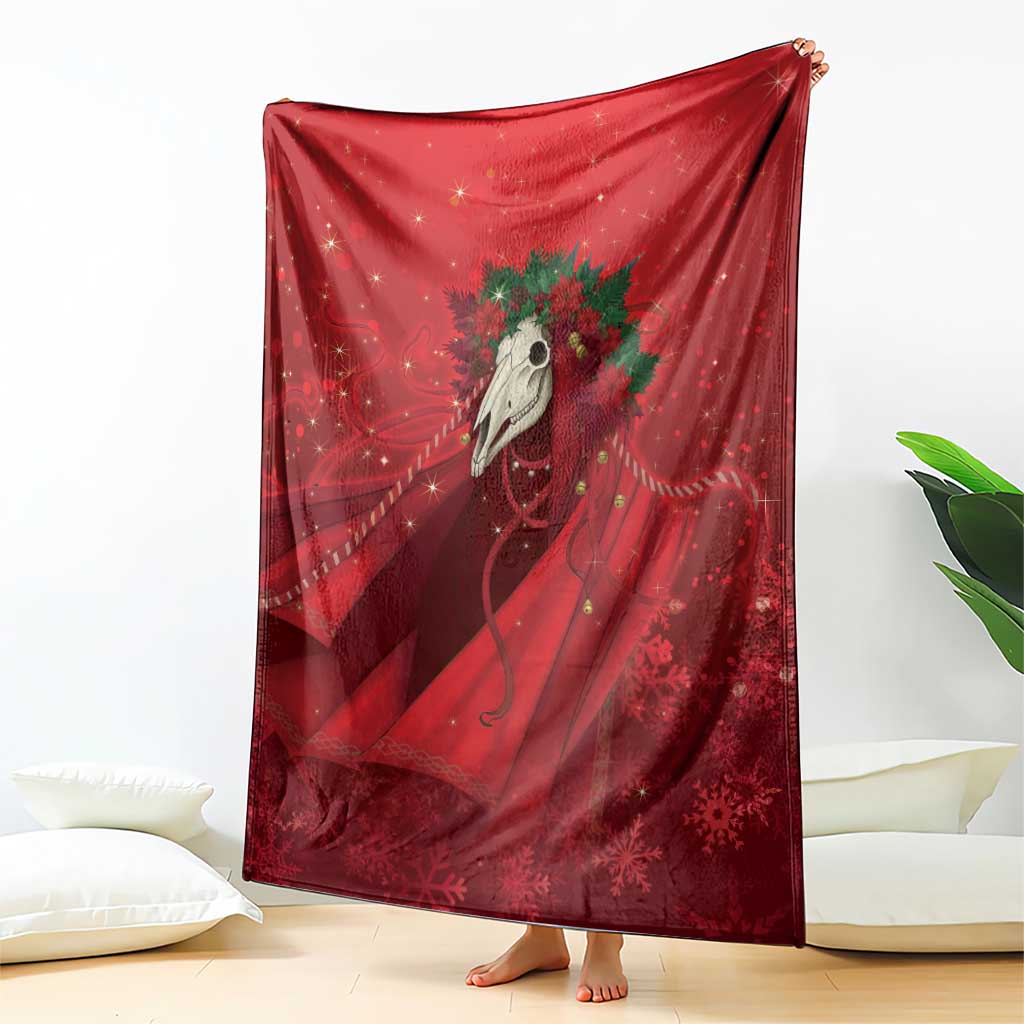 Merry Creepmas Mari Lwyd Blanket Folklore Ghost Horse Christmas - Wonder Print Shop