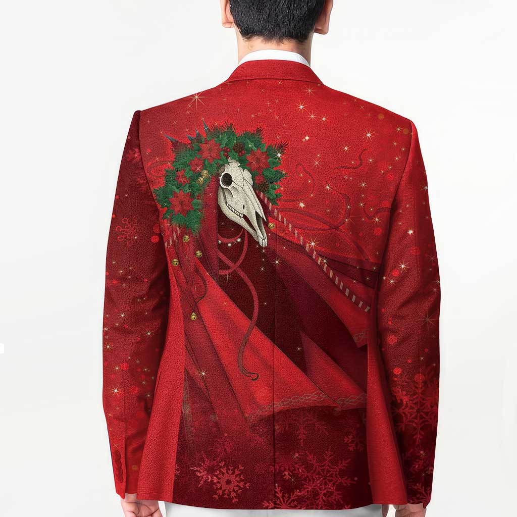 Merry Creepmas Mari Lwyd Blazer Folklore Ghost Horse Christmas - Wonder Print Shop