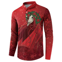Merry Creepmas Mari Lwyd Button Sweatshirt Folklore Ghost Horse Christmas - Wonder Print Shop