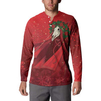 Merry Creepmas Mari Lwyd Button Sweatshirt Folklore Ghost Horse Christmas - Wonder Print Shop