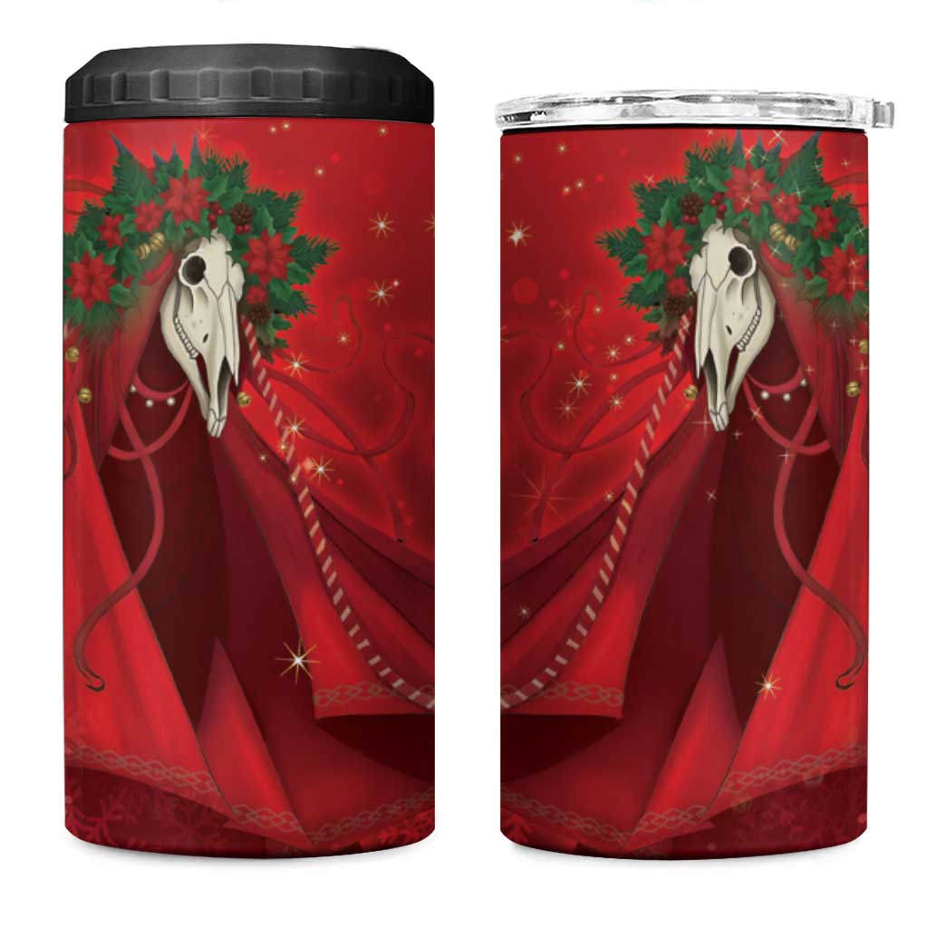 Merry Creepmas Mari Lwyd 4 in 1 Can Cooler Tumbler Folklore Ghost Horse Christmas - Wonder Print Shop