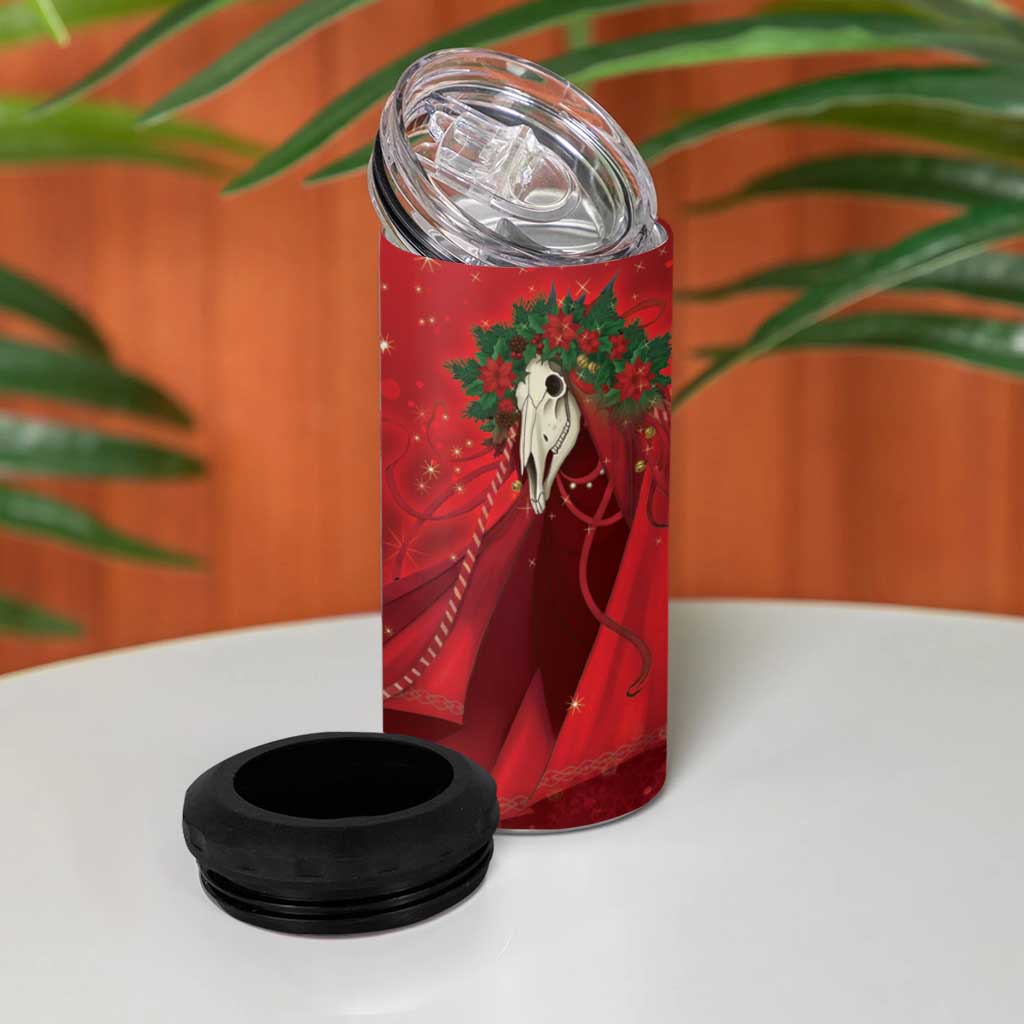 Merry Creepmas Mari Lwyd 4 in 1 Can Cooler Tumbler Folklore Ghost Horse Christmas - Wonder Print Shop